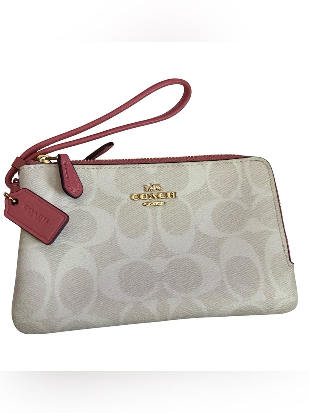 COACH Signature Wristlet (2 Zipper)